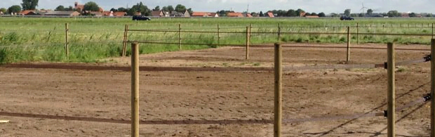 Paardenpaddock met drainagezand